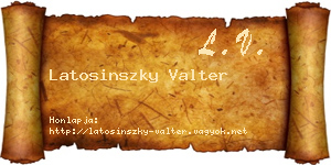 Latosinszky Valter névjegykártya